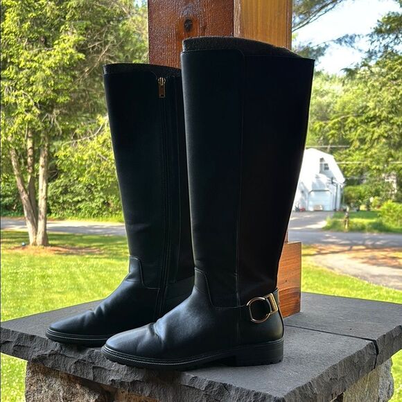 Like NEW Coach Black Over the Knee Boots with Sleek Equestrian Design - Picture 1 of 16